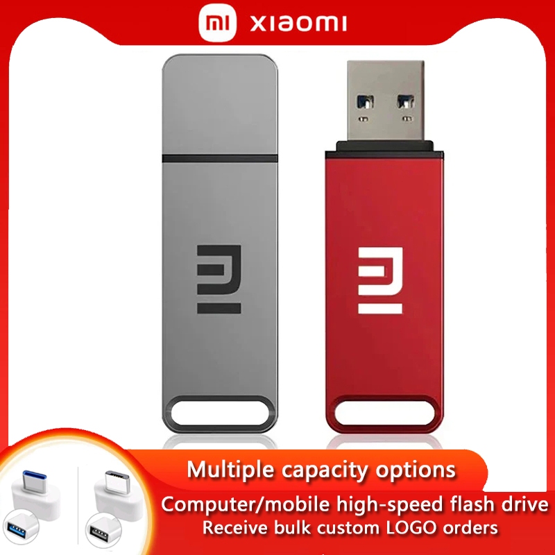 แฟลชไดรฟ์ Xiaomi Usb 3.1 16TB 8TB 4TB 2TB 1TB ไดรฟ์ปากกาความเร็วสูง 32GB โลหะอุปกรณ์จัดเก็บข้อมูลคอมพิวเตอร์กันน้ํา U Disk พร้อมอะแดปเตอร์ OTG/TYPE-C เหมาะสําหรับคอมพิวเตอร์โทรศัพท์มือถือ