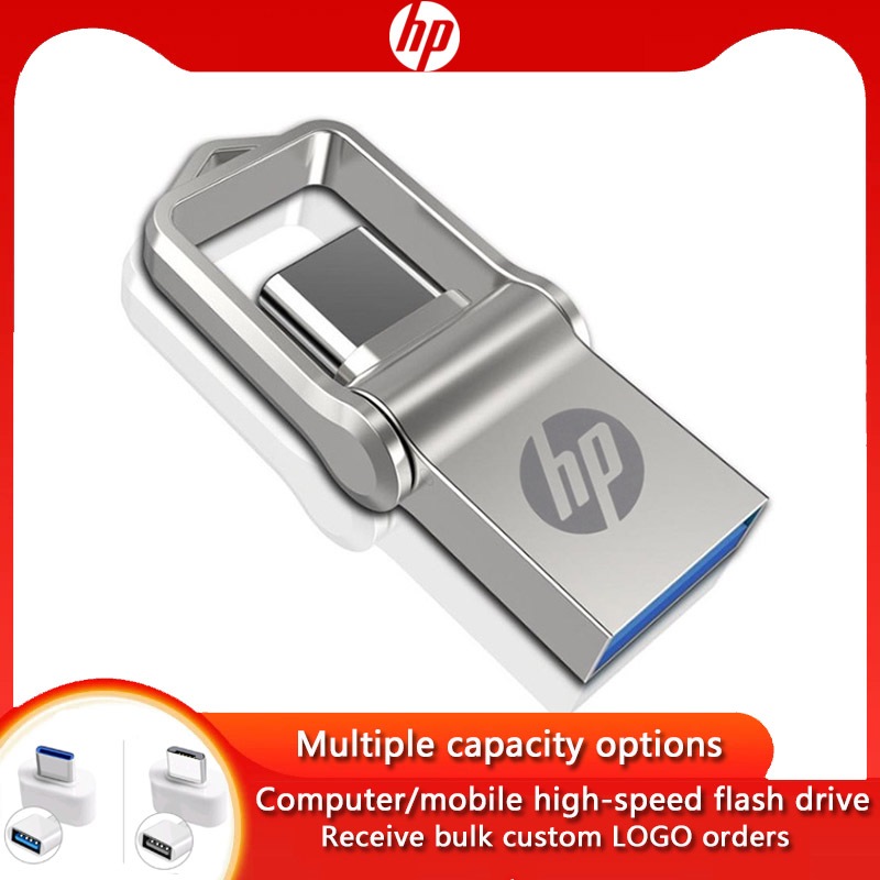 Hp Super Mini Flash Driver 2TB 1TB 512GB 256GB 128GB USB3.0 Memory Stick 8GB 16GB 32GB 64GB โลหะปากกากันน้ําอะแดปเตอร์ OTG เหมาะสําหรับลําโพงคอมพิวเตอร์โทรศัพท์มือถือ