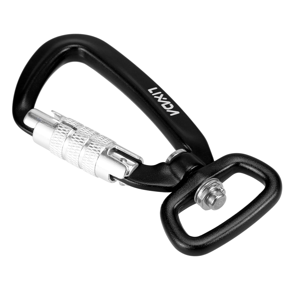 Lixada คลิปคาราบิเนอร์แบบหมุนได้ 2 ชิ้น 360°หมุนได้ Spinner Carabiner ล็อคอัตโนมัติขนาดเล็ก Carabiner Rotational Hammock แขวนคลิปตะขอจูงสัตว์เลี้ยง
