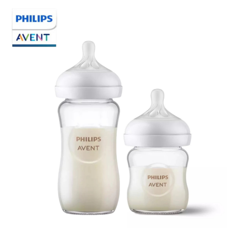 Philips AVENT Baby ขวดนมแก้วคอกว้างธรรมชาติ8oz/240ml SCF674/13