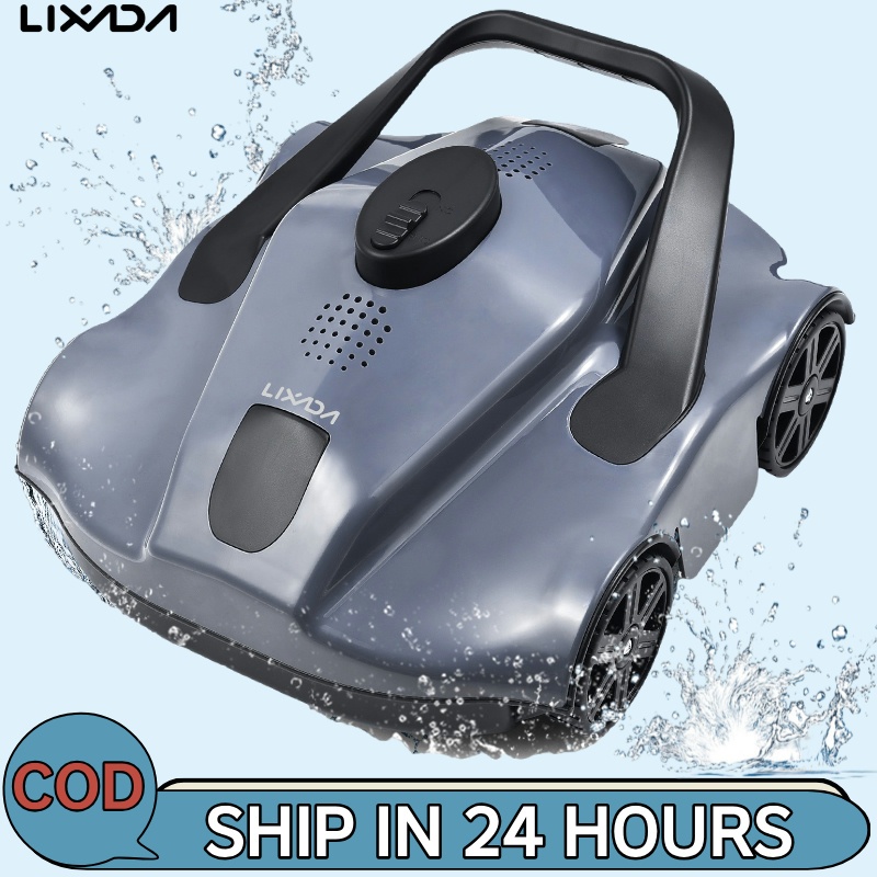 Lixada WR050 เครื่องทําความสะอาดสระว่ายน้ําหุ่นยนต์อัตโนมัติไร้สายดูดฝุ่นสําหรับในสระว่ายน้ําแบนพื้น