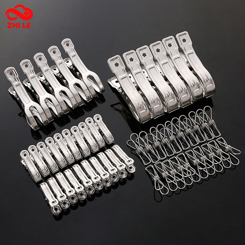 สแตนเลสผ้าหมุดราวตากผ้าคลิปผ้าหมุดหนีบสําหรับเสื้อผ้าไม้แขวนเสื้อหนีบผ้า