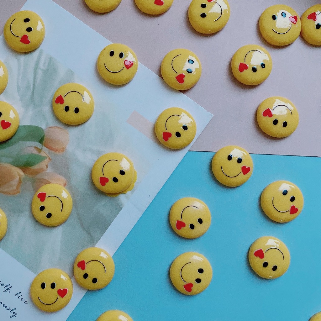 อุปกรณ์เรซิน Diy Emoticon Pack กิ๊บติดผมหน้ายิ้มโทรศัพท์มือถือและวัสดุตกแต่งอื่นๆ
