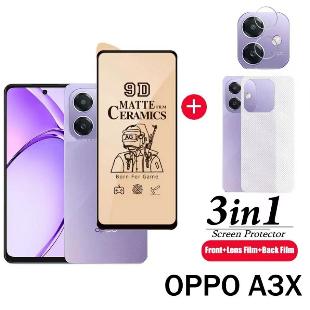 3in1 สําหรับ OPPO A3X Ceramic Screen Protector+ฟิล์มเลนส์+ฟิล์มหลัง