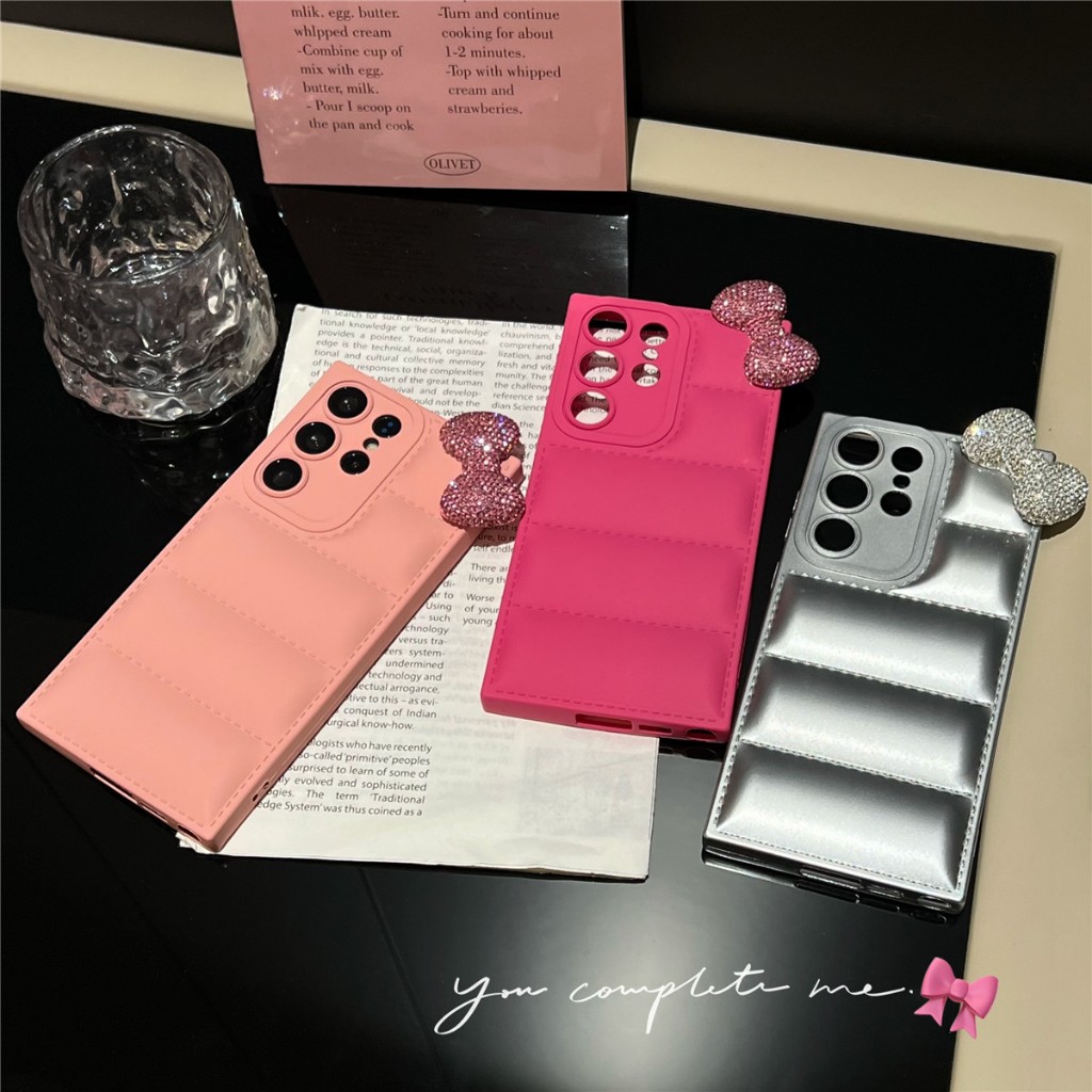 ลูกบาศก์ สวยงาม 3Dโบว์ผูกไท เคส Samsung Galaxy S26 Ultra S26 Plus S26 S25 Ultra S24 Ultra S24 FE S23 Ultra S23 Plus S23FE S22Ultra S21Ultra S25 Plus S21FE Note20Ultra A55 A73 A54 A53 A34 5G Case เคสโทรศัพท์ใหม่ ซิลิโคนอ่อนนุ่มป้องกันการตก เคสมือถือซัมซุง