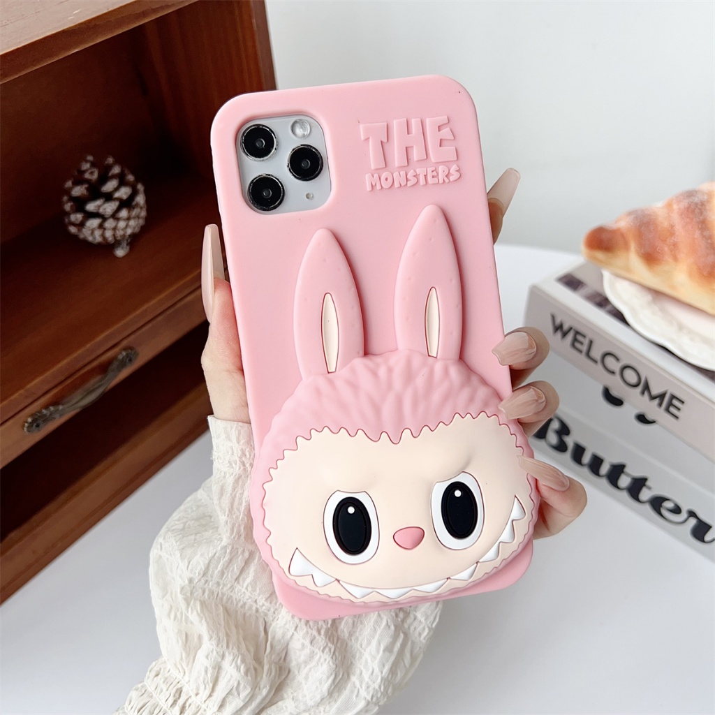 ซิลิโคนนุ่ม Labubu Rabu ผ้า IPhone สําหรับ IPhone 16ProMax 15 13 12 11 14 6 & 7 & 8Plus XSMax กรณี