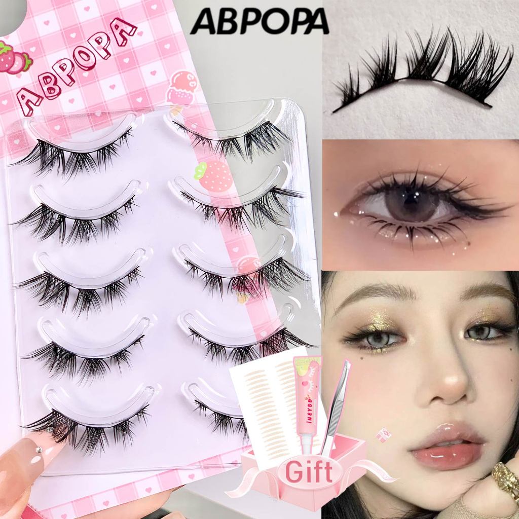 Abpopa ขนตาปลอม แบบยาว หยิก และเซ็กซี่ ห้าคู่