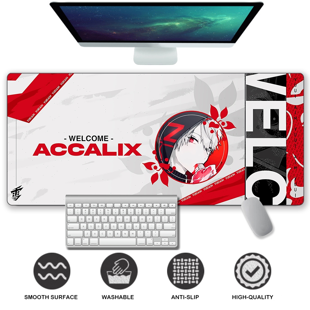 Yuki Aim Mousepad ขยาย Mousepad แผ่นรองเมาส์สําหรับเล่นเกมขนาดใหญ่ เย็บขอบ Deskpad Deskmat