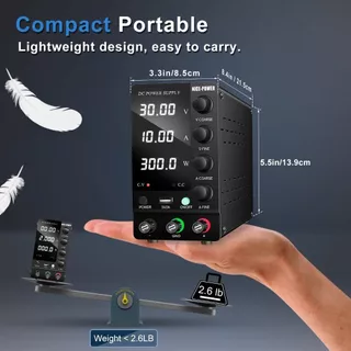 【ค่าขนส่งฟรี】Nice-power เครื่องจ่ายไฟ DC Power Supply 30V 60V 120V 3A 5A 10A SPS-C3010 LCD Adjustable ปรับค่าได้ 4 digits แหล่งจ่ายไฟ แบต