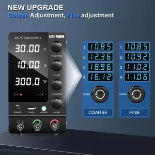 【ค่าขนส่งฟรี】Nice-power เครื่องจ่ายไฟ DC Power Supply 30V 60V 120V 3A 5A 10A SPS-C3010 LCD Adjustable ปรับค่าได้ 4 digits แหล่งจ่ายไฟ แบต