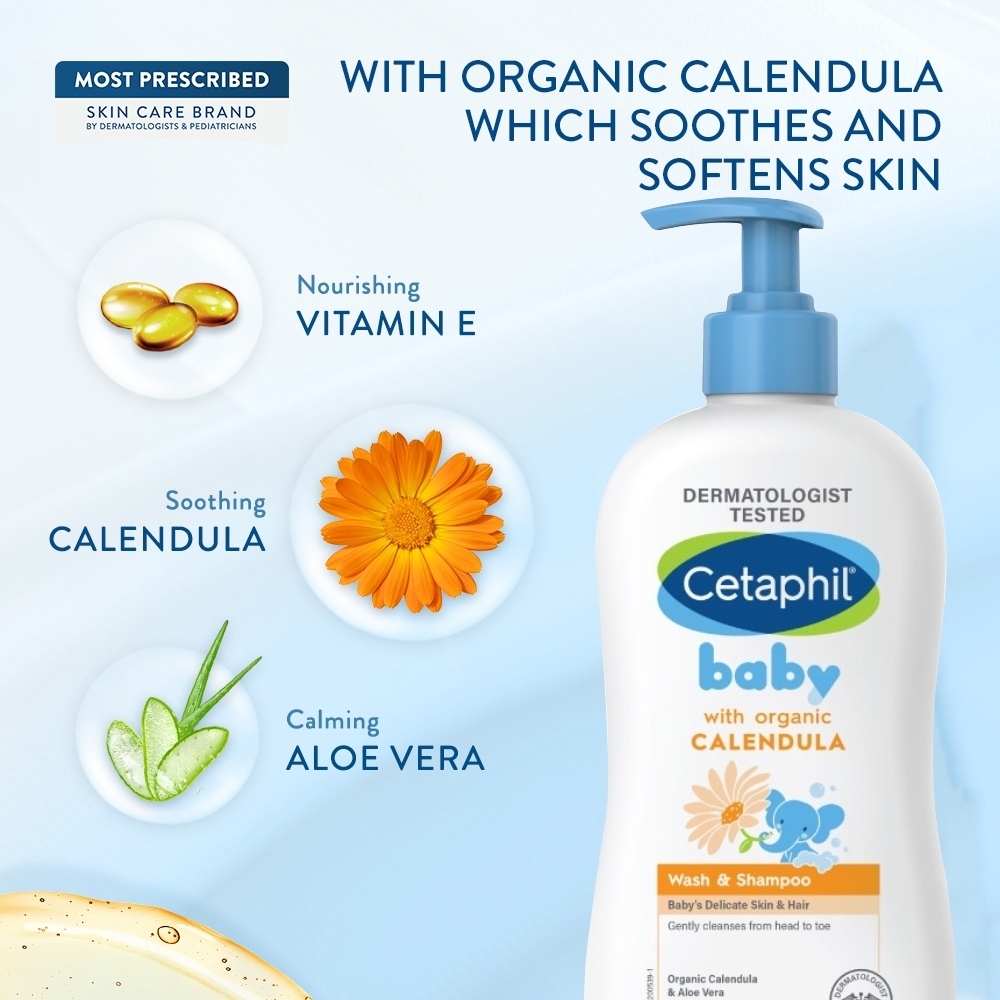 Cetaphil Cetaphil Baby gentle Wash & shampoo With Pump 400ML ครีมอาบน้ําและสระผม สูตรอ่อนโยน เพิ่มความชุ่มชื้น เหมาะสําหรับผิวแพ้ง่าย สูตรอ่อนโยน