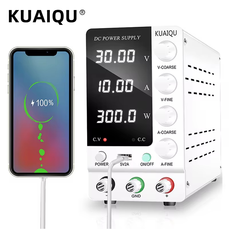 【จัดส่งฟรี】KUAIQU dc power supply ปรับ ค่า ได้ เครื่องจ่ายไฟ กระแสตรง DC แหล่งจ่ายไฟแบบสวิตชิ่ง แบบปรับได้ 12V 24V 48V 60V 5A 120V 30V 10A 5A 3A Lab DC Power Supply สำหรับซ่อมโทรศัพท์มือถือ