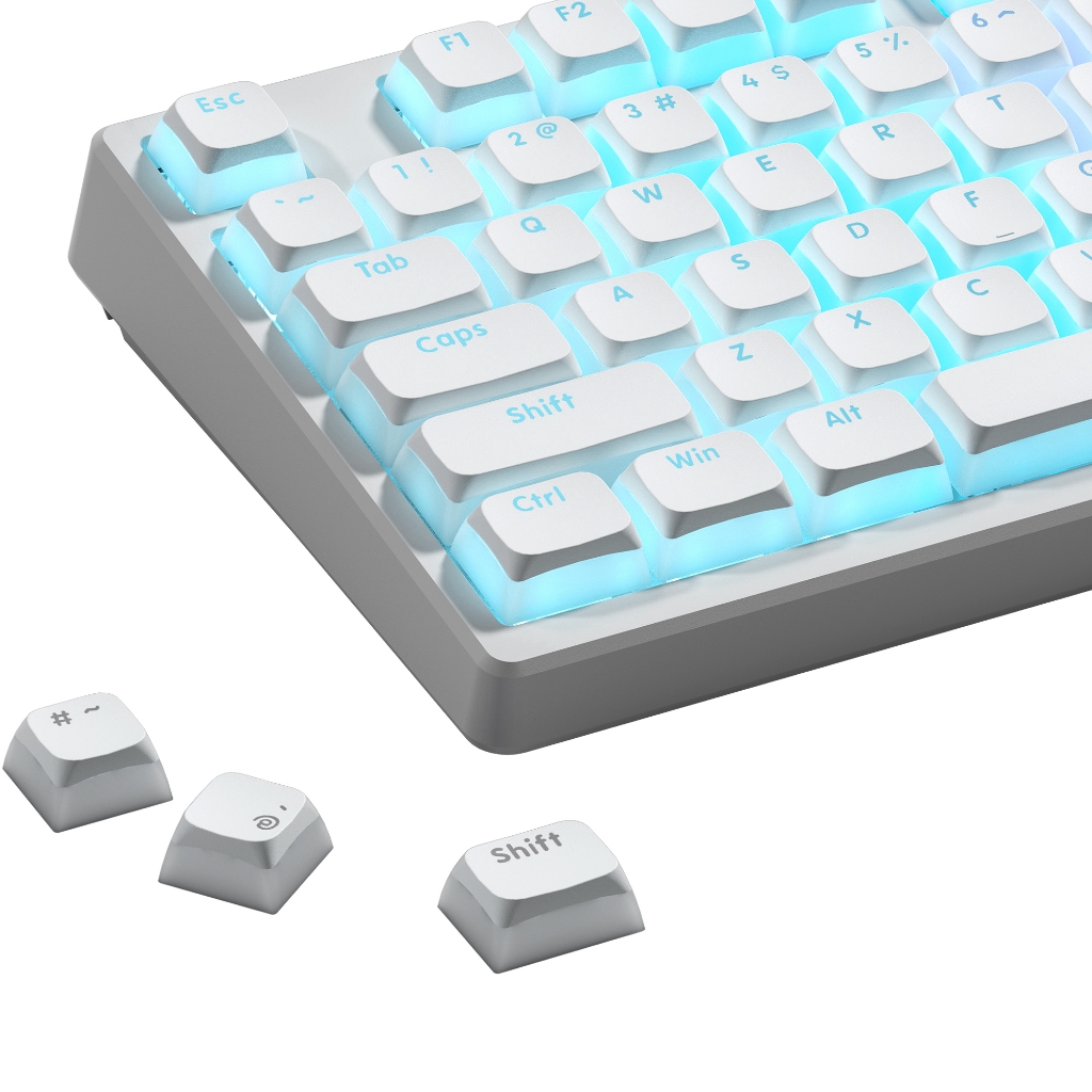 Xvx Shine Through White Pudding Keycaps โปรไฟล์ XDA 117 คีย์