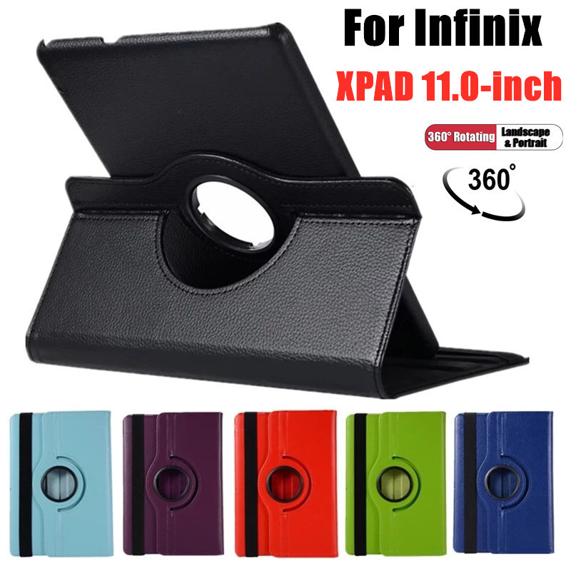 กรณีแท็บเล็ตสําหรับ Infinix XPAD 4G LTE + WiFi แท็บเล็ต 11 FHD + Helio G99 2024 11.0 นิ้ว 360 องศาหมุนสมาร์ท PU หนังฝาครอบ
