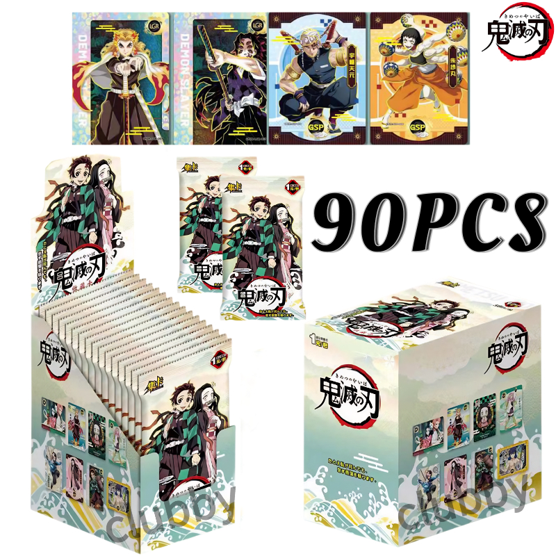 90 Demon Slayer การ์ดหายาก SSP SSR การ์ด Tanjirou Kamado Nezuko ตัวอักษรคอลเลกชันการ์ดเด็กของขวัญ