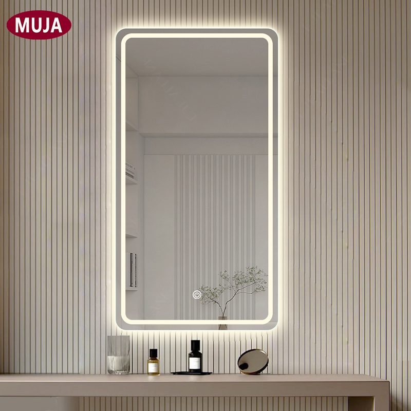 [คูปอง 100 บาท🛒] กระจกอัจฉริยะ กระจกห้องน้ำ มาพร้อมกับไฟ LED สไตล์นอร์ดิกสามารถหรี่แสง ขนาด 40*60/50*70/60*80ซม