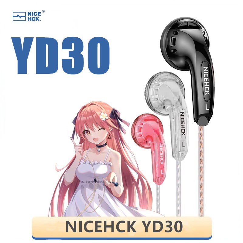 Nicehck YD30 UV เคลือบเงาพื้นผิว 3.5 มม.HIFI Music เอียร์บัดแบบมีสาย 15.4 มม.แบบไดนามิก HD Mic หูฟัง