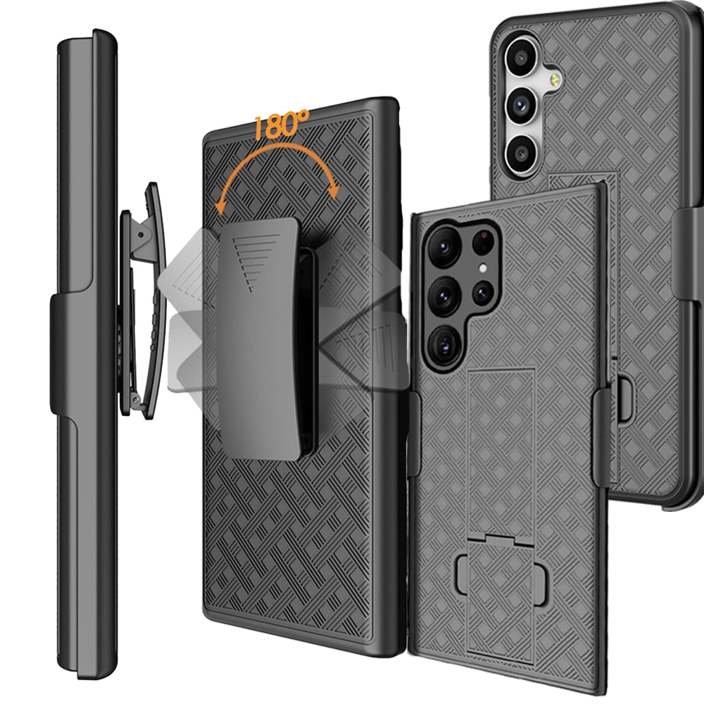 สําหรับ Samsung S24 Ultra S23 S22 Plus S26 หมายเหตุ 20 S25 เข็มขัดคลิป Holster Armor ขาตั้งที่ทนทานฝาครอบ