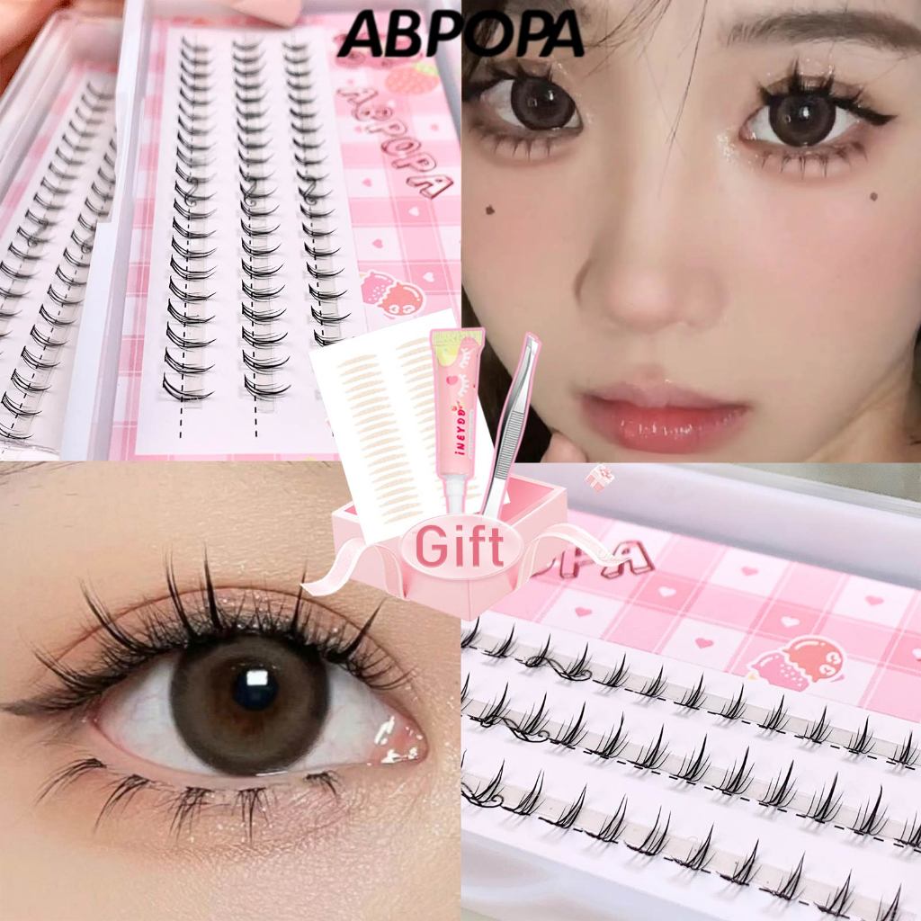 Abpopa Single Clusters of Crescent Lower Eyelashes หนาธรรมชาติสบาย 3 แถว