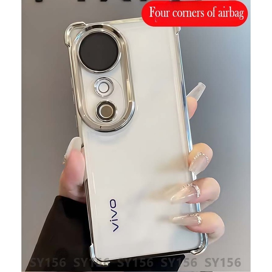 เคส Vivo V40 Pro V30 V40 V29 V27 Pro V40Pro 5G เคสโทรศัพท์พร้อมตัวป้องกันกล้อง Glitter ใสแฟชั่นหรูหราความงามปลอกกันกระแทก