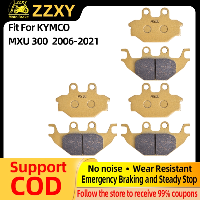 1เซ็ตผ้าเบรคหน้าและหลังสําหรับkymco MXU 300 2006-2013 MXU 500 2005-2009 Maxxer 250 2012-2013
