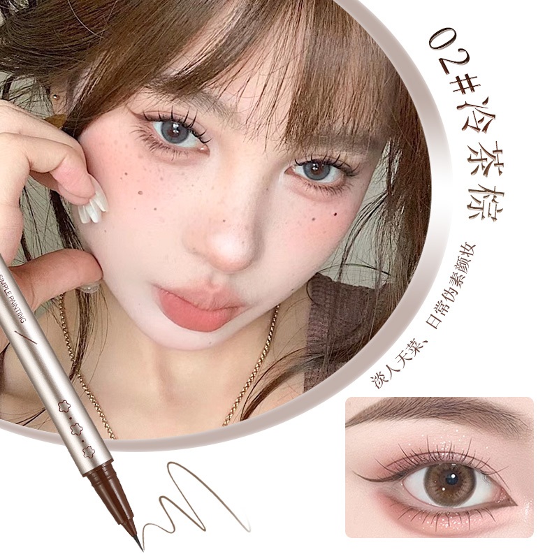 ปากกาอายไลเนอร์3สี Xixi สีธรรมชาติเรียบติดทนนานเริ่มต้น0.01มม. อายไลเนอร์สีดำ Brwon D746 - รูปที่ 2