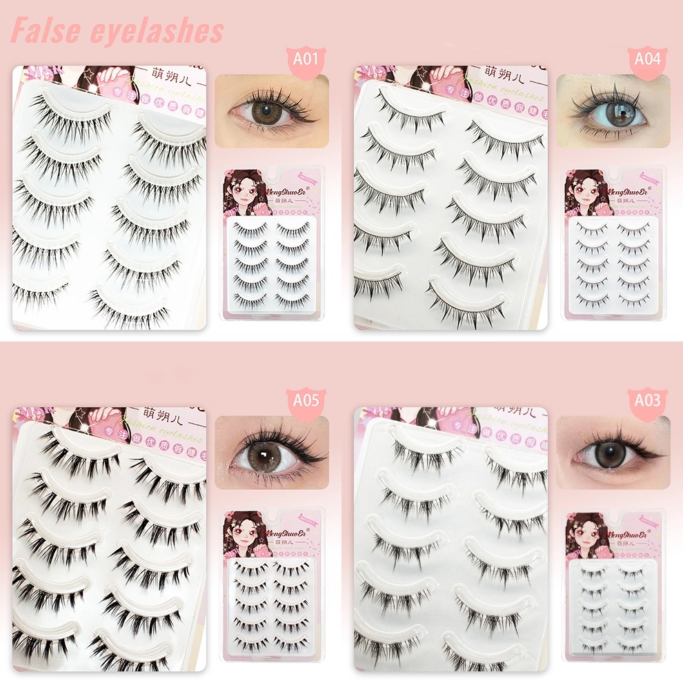ชุดขนตาปลอมแต่งหน้าธรรมชาติ AIMEEORAN 5 คู่ A01 / AO3 / A04 / A05