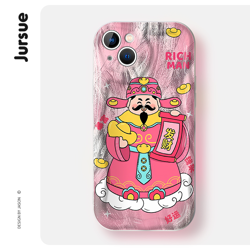 Jursue น่ารักการ์ตูนตลกกันกระแทกเคสโทรศัพท์นุ่มเข้ากันได้สําหรับ iPhone 16 15 14 13 12 ip 11 Pro Max