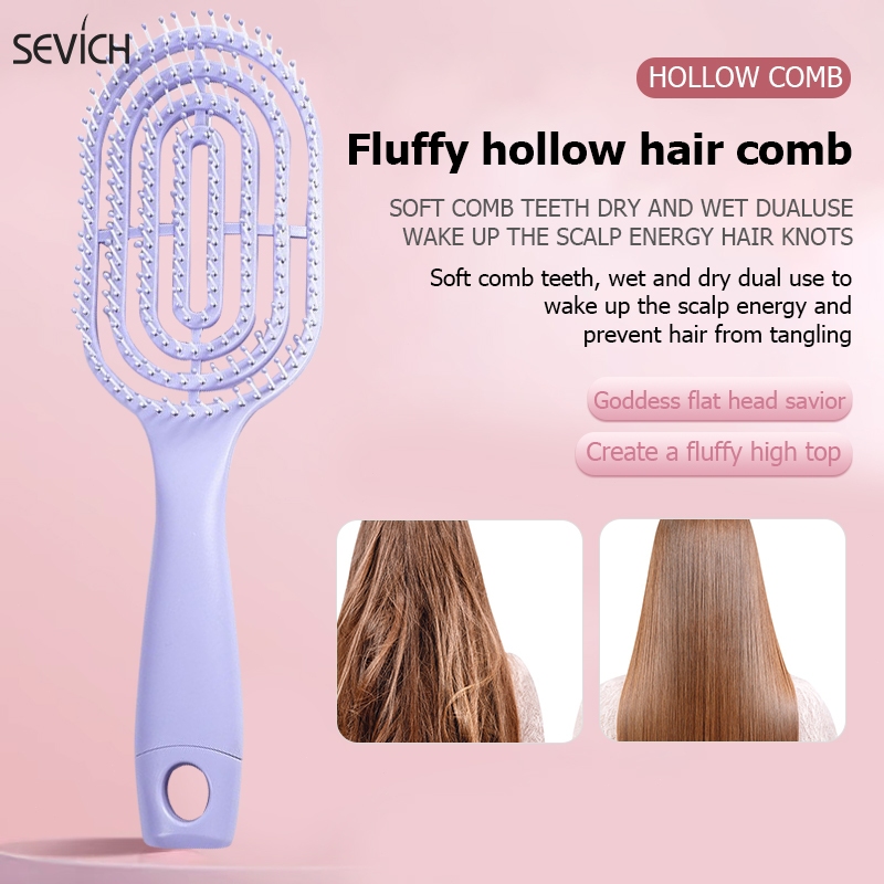 Sevich หวีผมนวดหนังศีรษะแปรงผมเปียกหยิก Detangle หวี Salon Hairdressing จัดแต ่ งทรงผมเครื ่ องมือ