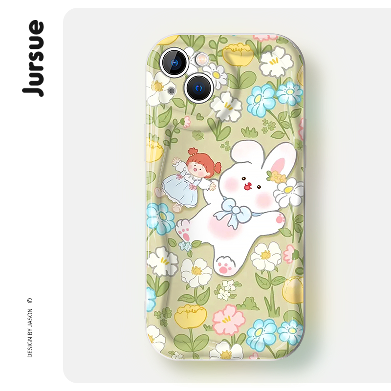 Jursue น่ารักการ์ตูนตลกกันกระแทกเคสโทรศัพท์นุ่มเข้ากันได้สําหรับ iPhone 16 15 14 13 12 ip 11 Pro Max