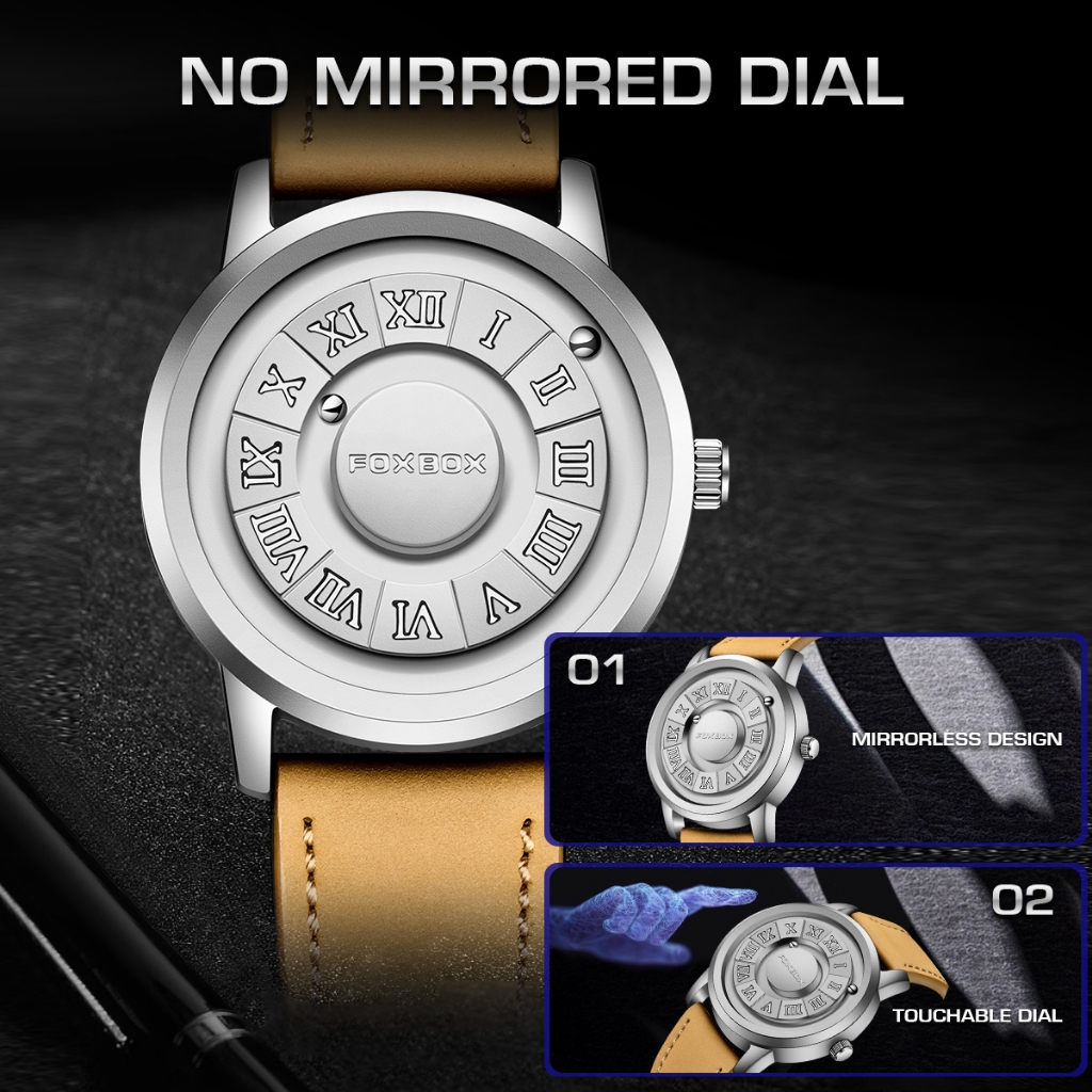 FOXBOX ฟ็อกซ์บ็อกซ์ นาฬิกาผู้ชายเดิมกันน้ํากีฬาลําลองสแตนเลสนาฬิกาแฟชั่น - รูปที่ 3