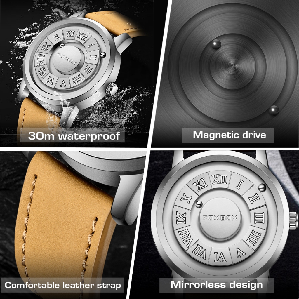 FOXBOX ฟ็อกซ์บ็อกซ์ นาฬิกาผู้ชายเดิมกันน้ํากีฬาลําลองสแตนเลสนาฬิกาแฟชั่น - รูปที่ 6