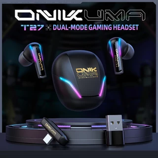 ONIKUMA T27 บลูทู ธ 5.3 ในหูหูฟังเกมมิ่งสามโหมดการเชื่อมต่อไร้สายไปยังคอมพิวเตอร์ / ทีวี / โทรศัพท์มือถือ
