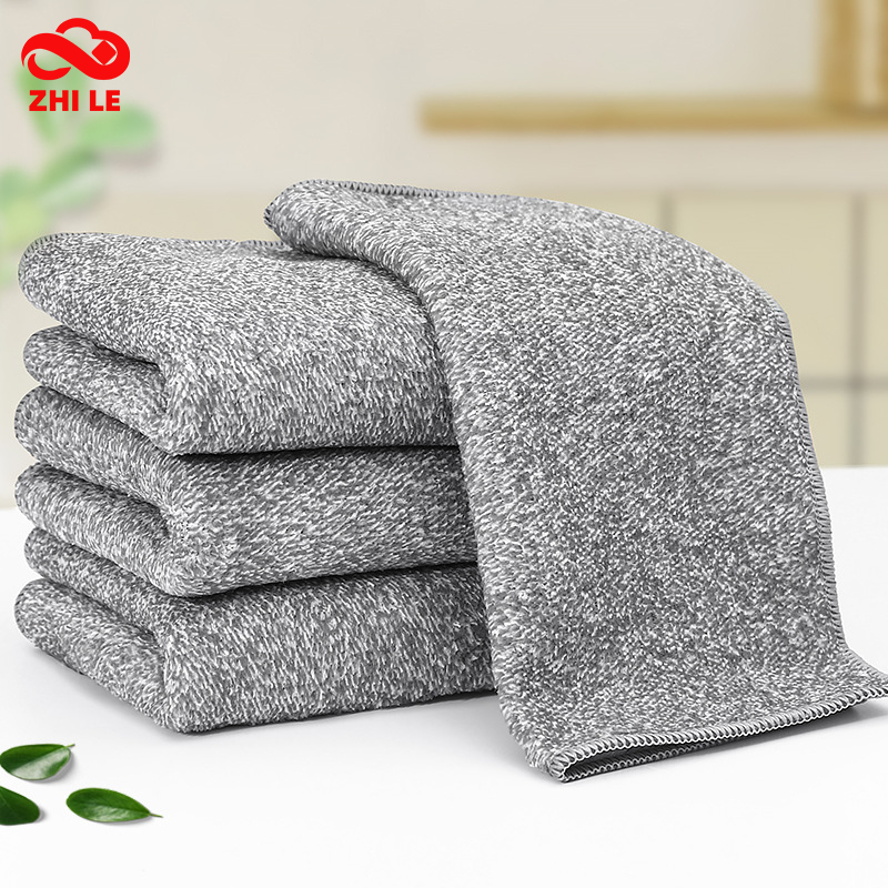 ไม้ไผ่ทําความสะอาดเช็ดผ้า microfiber ผ้าเช็ดตัวสําหรับห้องครัวผ้าจานทําความสะอาดห้องครัวฝุ่นผ้าเช็ดตัว Rag เกาหลีอะคริลิคจาน super ผ้าทําความสะอาด