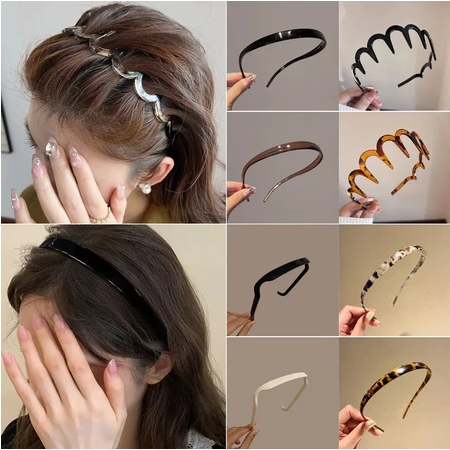 เวอร์ชั่นเกาหลีคลื่นคาดศีรษะหญิงล้างหน้าด้วยฟันกิ๊บผ้ากันลื่นผมหักคาดศีรษะ ผู้มีอิทธิพล 2024 สไตล์ใหม่