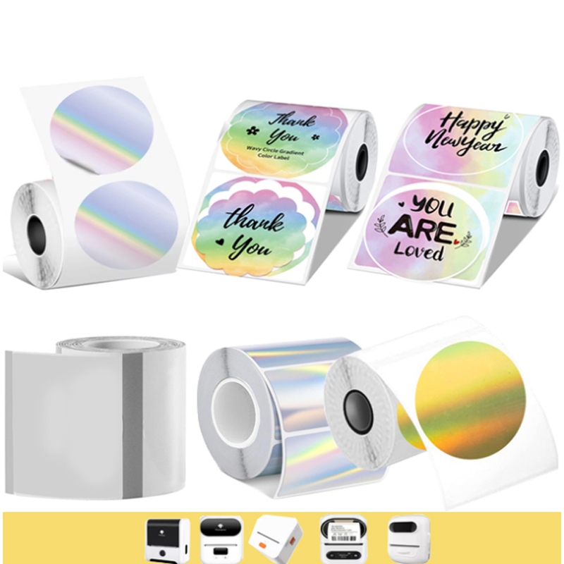 1roll M110 สีสติกเกอร์สําหรับ E210 Mini เครื่องพิมพ์กาวป้ายม้วนกระดาษสําหรับ Marklife P50 Phomemo M110 M200 M220 เครื่องพิมพ์ความร้อน