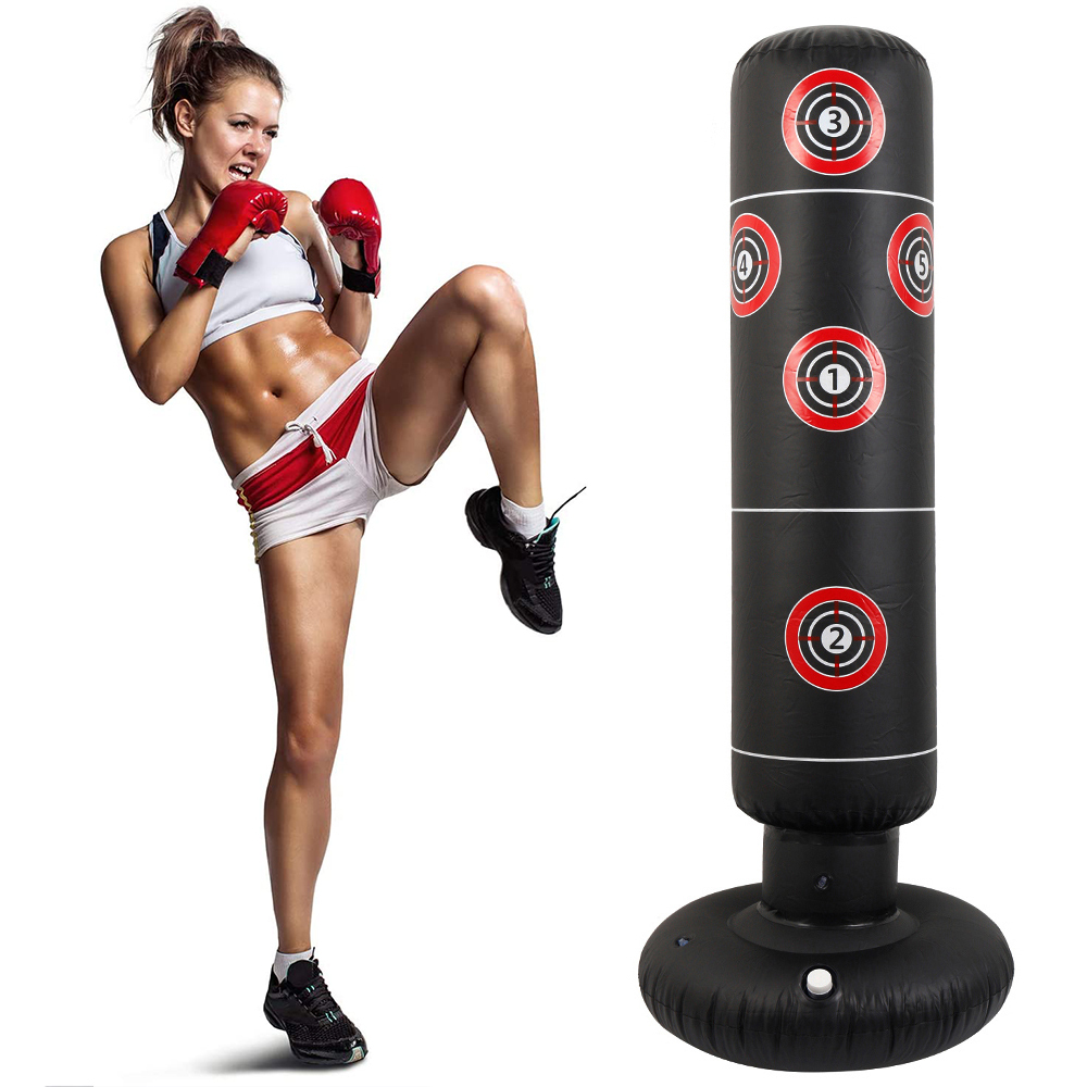 1.6m Inflatable Free Standing Punching Bag Boxing Bag ผู ้ ใหญ ่ วัยรุ ่ นฟิตเนส Boxing Target