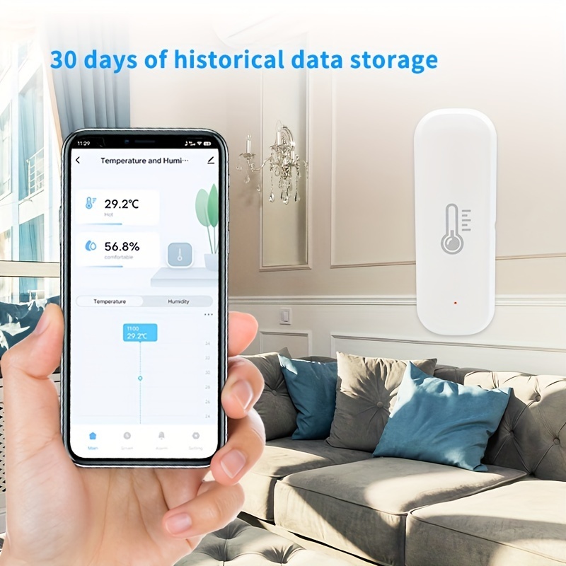Tuya บลูทูธอุณหภูมิความชื้นเซนเซอร์มินิเข้ากันได้กับบลูทูธ APP รีโมทคอนโทรลเครื่องวัดอุณหภูมิเซ็นเซอร์ไฮโกรมิเตอร์บ้าน
