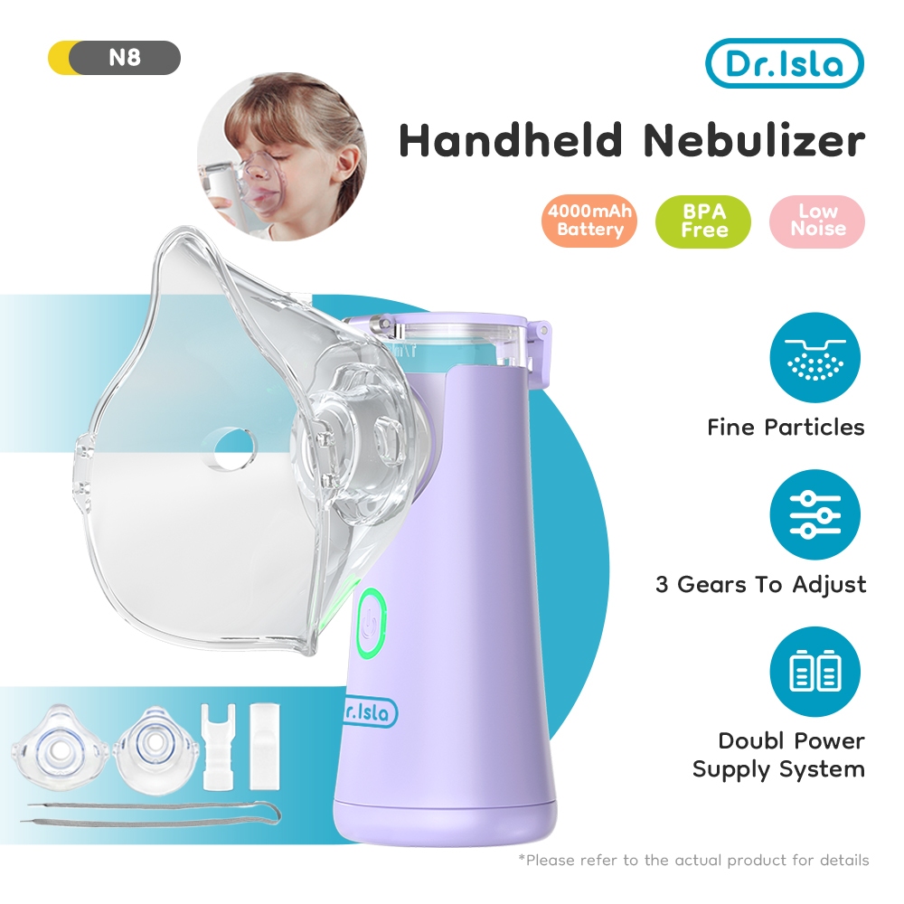 Dr.Isla N8 Nebulizer เครื่องพ่นยาเด็ก เครื่องพ่นยาทางการแพทย์ หอบหืดแบบพกพาสำหรับเด็กและผู้ใหญ่ Nebulizer
