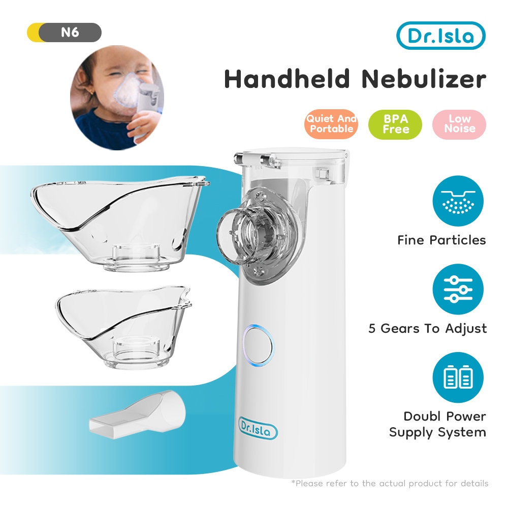 Dr.isla Nebulizer เครื่องพ่นละอองยา ขวดสเปรย์ยาพกพา ไร้สาย มือถือ ทั้งเด็กและผู้ใหญ่สามารถใช้งานได้ N6