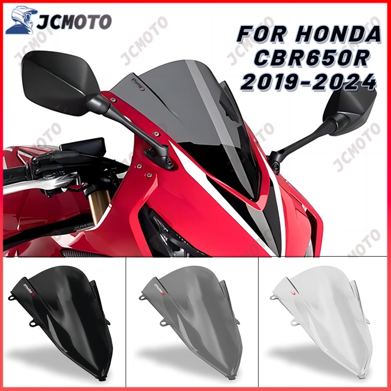 Cbr650r Windsceen Double Bubble Windshield Wind Deflector Fairing สําหรับ Honda CBR 650R 2019 2020 2021 2022 2023 2024