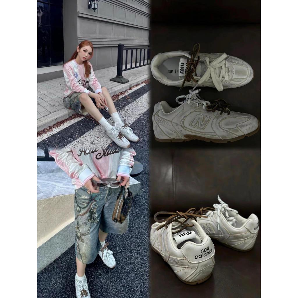 Newb X MiuMin 530 SL รองเท้าผ้าใบผู้หญิงหนังกลับไม่มีกล่อง