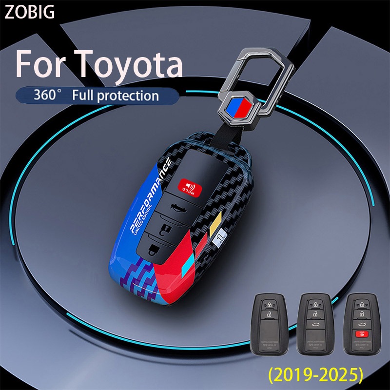 Zobig เคสกุญแจรีโมตรถยนต์ ABS พร้อมพวงกุญแจ สําหรับ Toyota CHR Prado Camry Avalon RAV4 Hilux Fortuner Corolla Cross Avalon Prius GT86 Innova