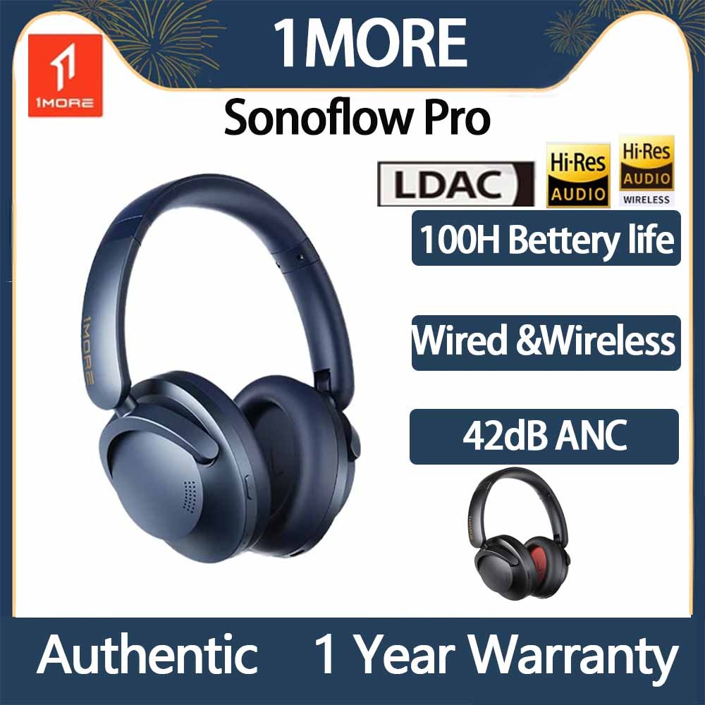 1more Sonoflow (Pro) HQ51 ไร้สายเสียงรบกวน Cancel หูฟังบลูทูธ HIFI เพลงแบบมีสาย Dual Mode Custom