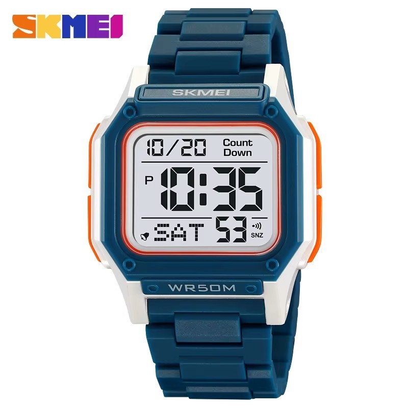 Skmei 2264 Hombre Digital Sports Back Light นาฬิกาจับเวลานาฬิกา Casual นาฬิกาข้อมือนับถอยหลังสําหรับบุรุษ 5Bar กันน้ํานาฬิกาปลุก Reloj