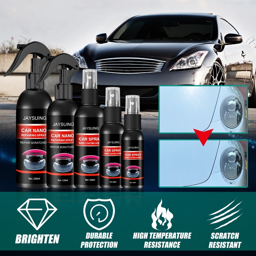 Car Nano Repairing Spray, Fast Repair Scratching Repairing Polish Spray สําหรับ Auto Detailing Glasscoat Car Polish 50ML