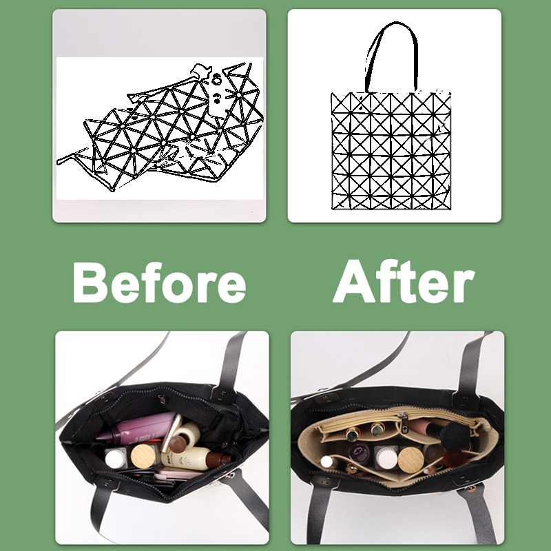 เหมาะสําหรับ IsseyMiyake กระเป๋า Felt ใส่กระเป๋ากระเป๋าแต่งหน้ากระเป๋าถือ Organizer Travel กระเป๋าด้านในแบบพกพากระเป๋าเครื่องสําอาง - รูปที่ 6