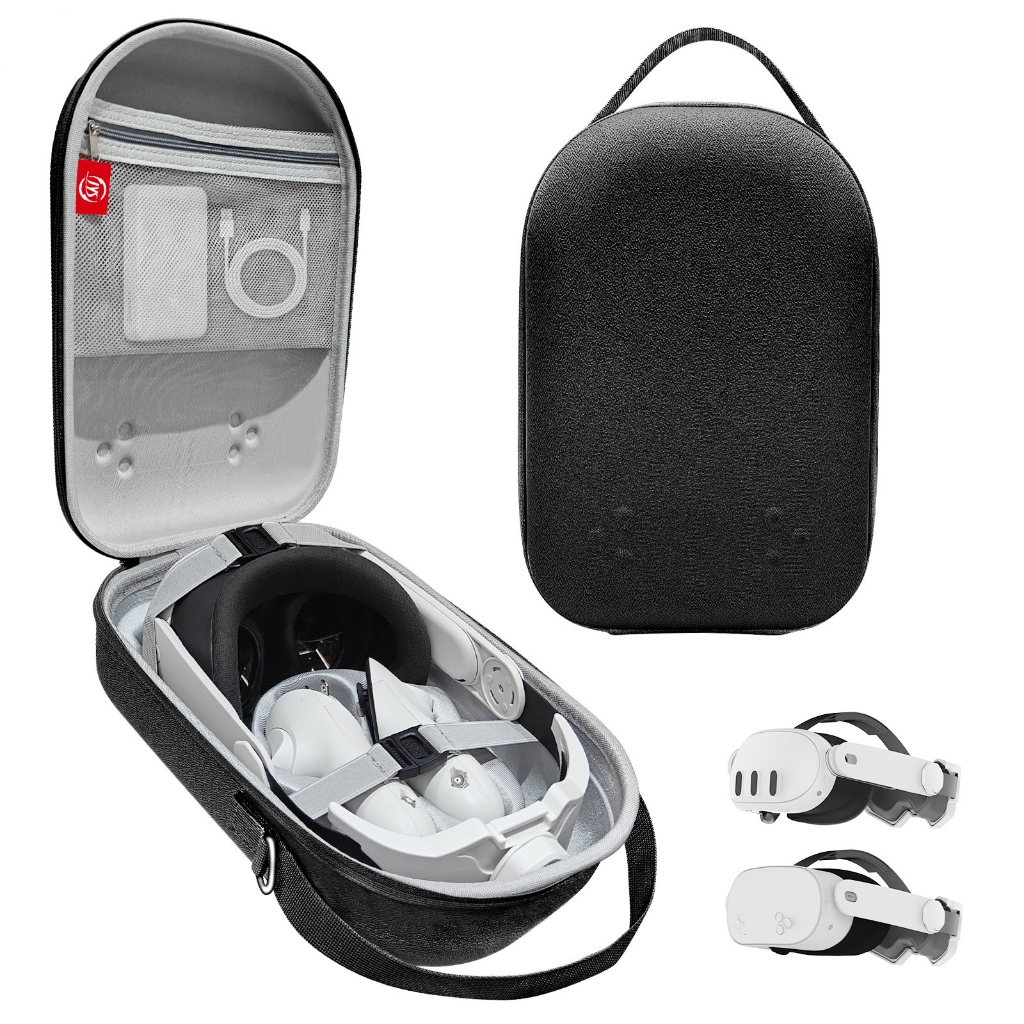 เคสแข็งสําหรับชุดหูฟังสําหรับเล่นเกม Oculus Meta Quest 3S และ Meta Quest 3, สายรัดศีรษะดั้งเดิมและอุ