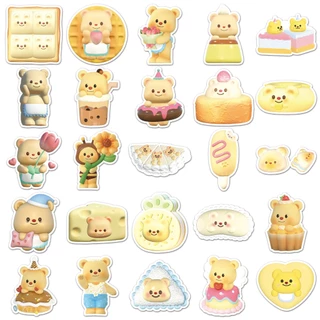 น่ารัก 50 ชิ้น 3D เนยหมีสติกเกอร์กันน้ํา DIY สําหรับโทรศัพท์แล็ปท็อปรถสติกเกอร์ Creative Home Decal7