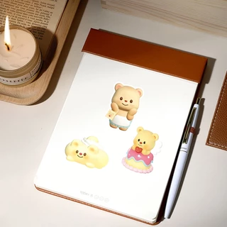 น่ารัก 50 ชิ้น 3D เนยหมีสติกเกอร์กันน้ํา DIY สําหรับโทรศัพท์แล็ปท็อปรถสติกเกอร์ Creative Home Decal7